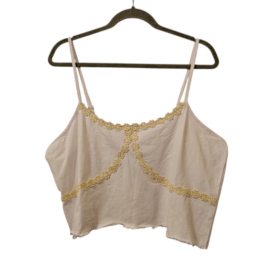 White and Yellow Daisy Street Women's Daisy Trim Cami Top